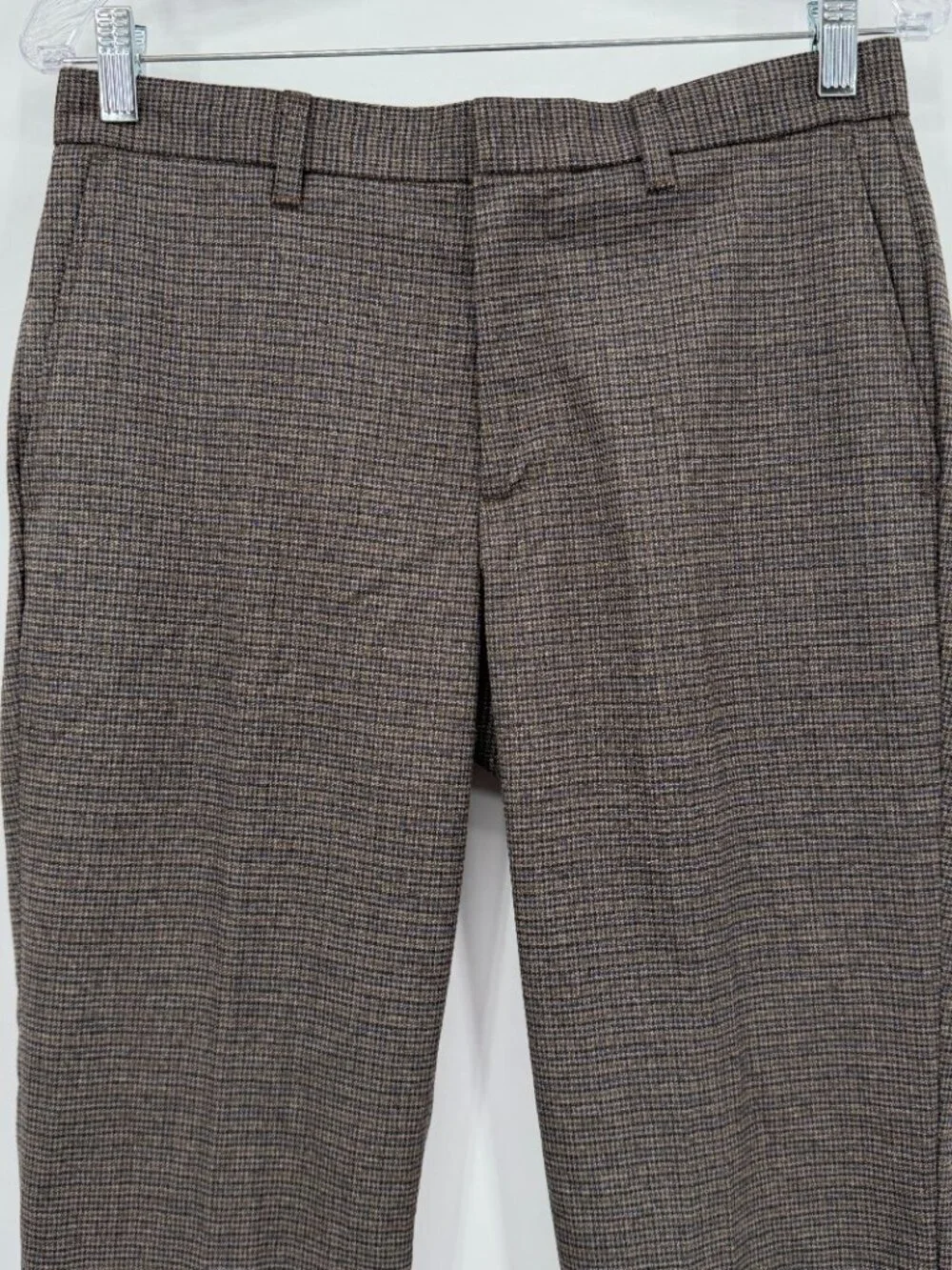 J.Crew Thompson Dress Pants Men 29x30 Brown Houndstooth Tapered Stretch NWT